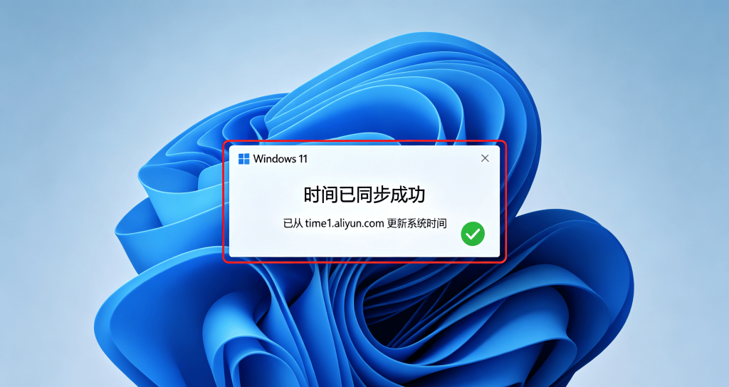 弹窗提示已经成功从时间服务器同步了计算机的时间