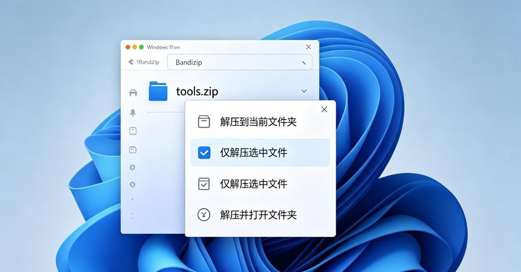 Bandizip绿色版解压软件操作界面演示