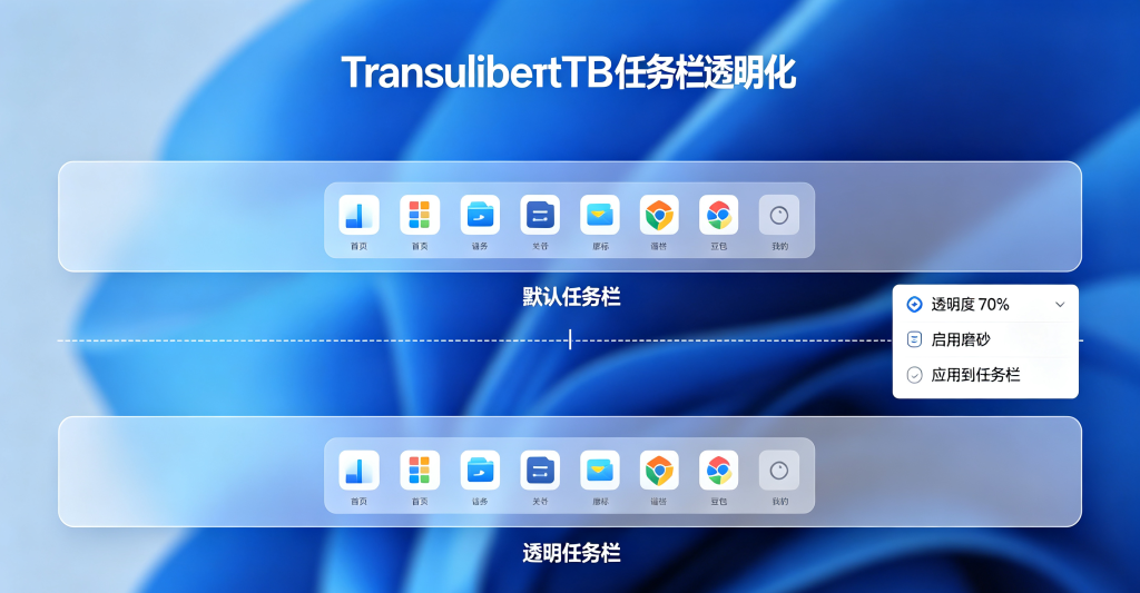 TranslucentTB透明Windows任务栏效果演示