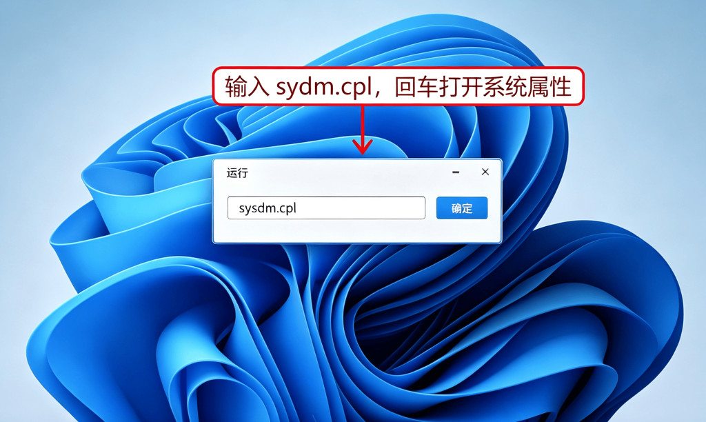 Win11 运行对话框，输入 sysdm.cpl