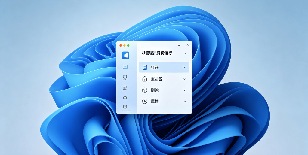 exe程序右键菜单,选择以管理员身份运行
