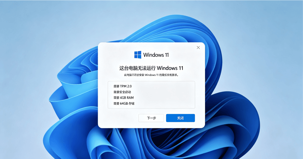 Win11安装提示这台电脑无法运行Windows11报错界面