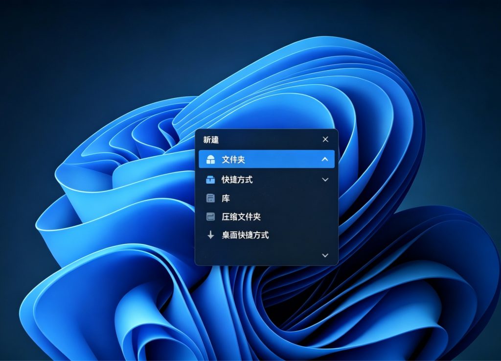 Win11 桌面右键新建子菜单，只有文件夹和快捷方式，缺少文本文档
