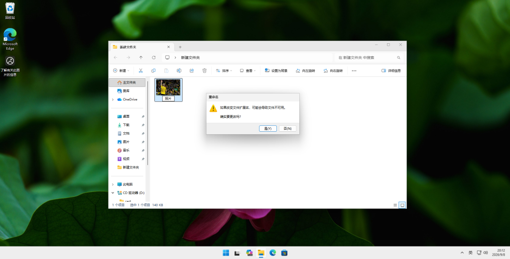 Win11 更改文件扩展名系统警告弹窗
